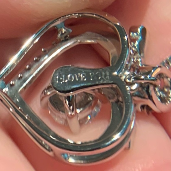 MOISSANITE: 1+ CTW Heart & Arrow 💘 Necklace with “I Love You” Inscription, NWT - Picture 3 of 6